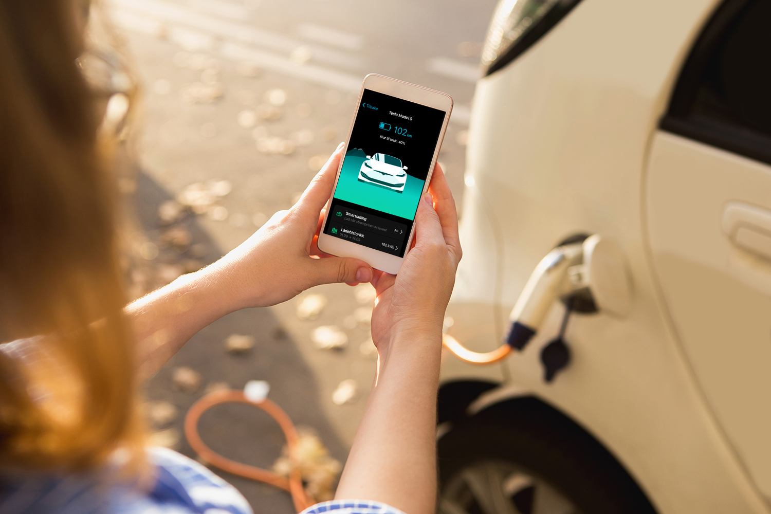I den nye appen til Dalane Energi kan du lade elbilen når strømmen er billigst.